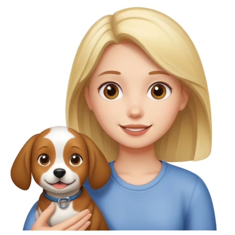 girl and her pet dog emoji
