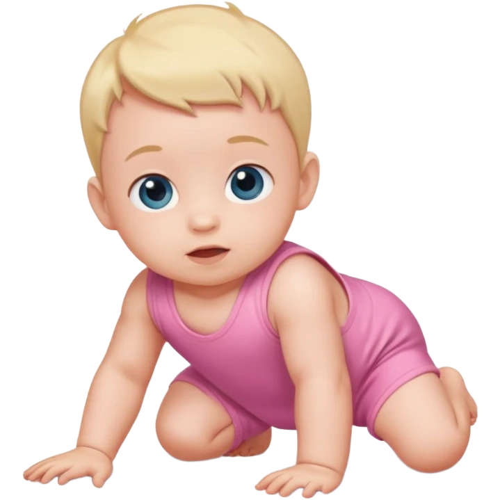 Baby in pink romper crawling emoji