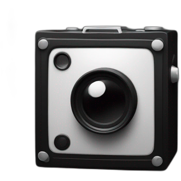 camera noir dans un cube emoji