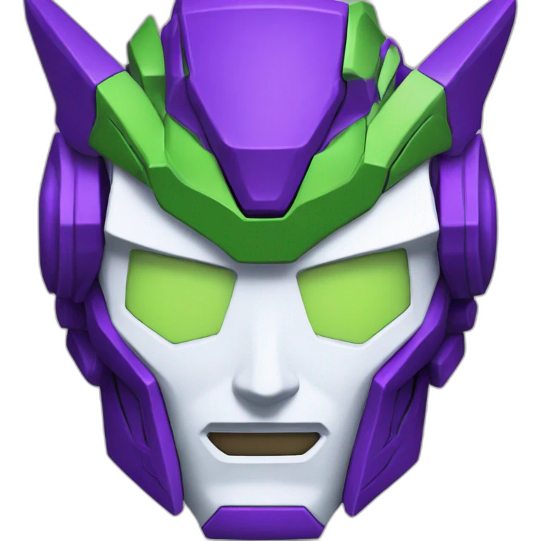 purple and green gundam mecha face emoji