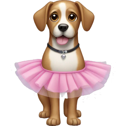 dog wearing a tutu skirt emoji