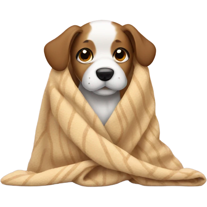 dog using a cozy blanket  emoji