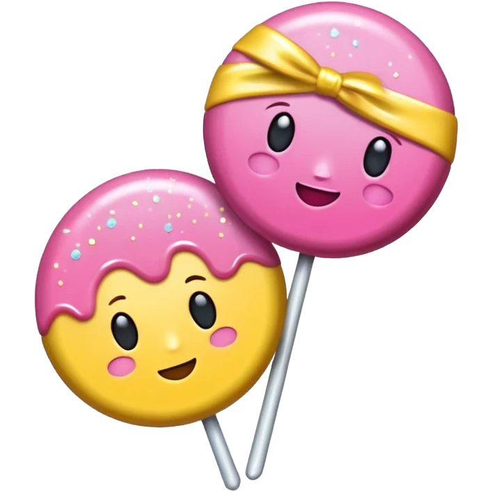 glitter pink and yellow candy emoji