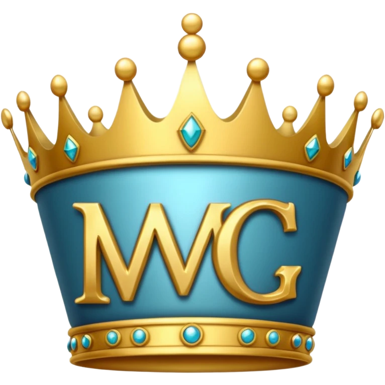 Letters MG with crown on top emoji