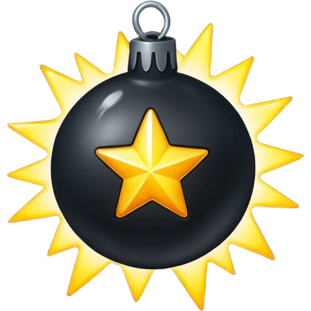 cartoon bomb with a glowing star emoji