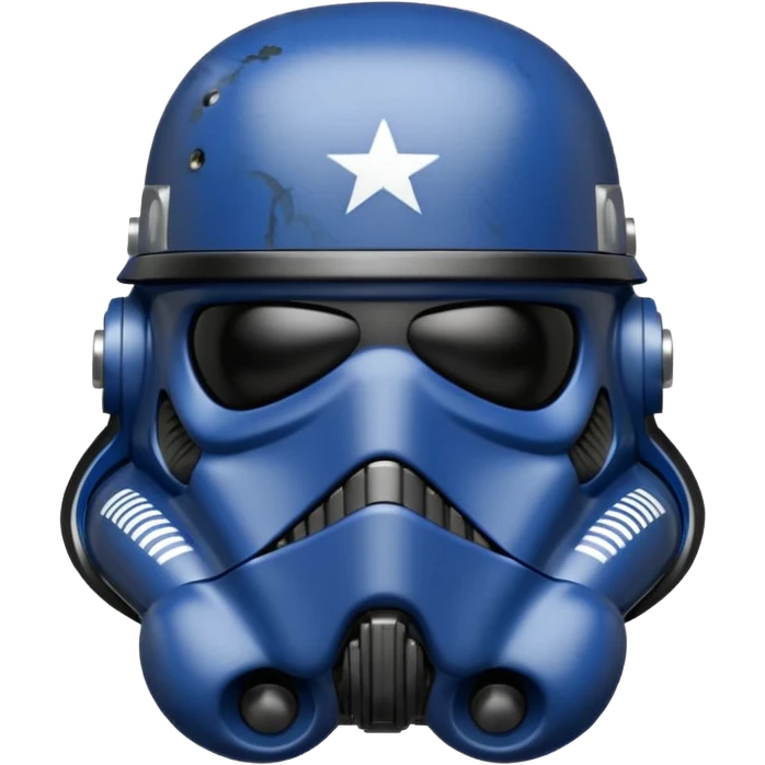 a blueberry wearing a black Star Wars Death Trooper helmet emoji