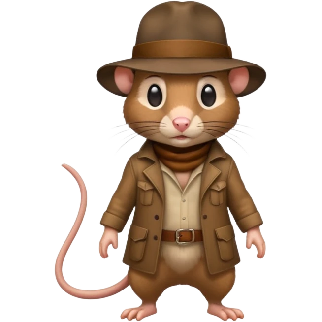 🐀 full body rat wearing Indiana jones hat emoji