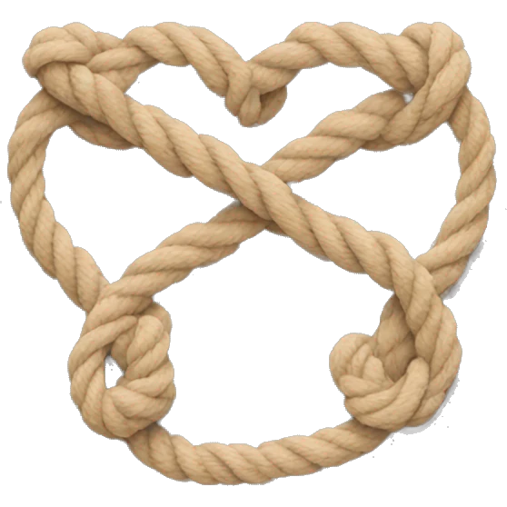 two knot roped hearts emoji
