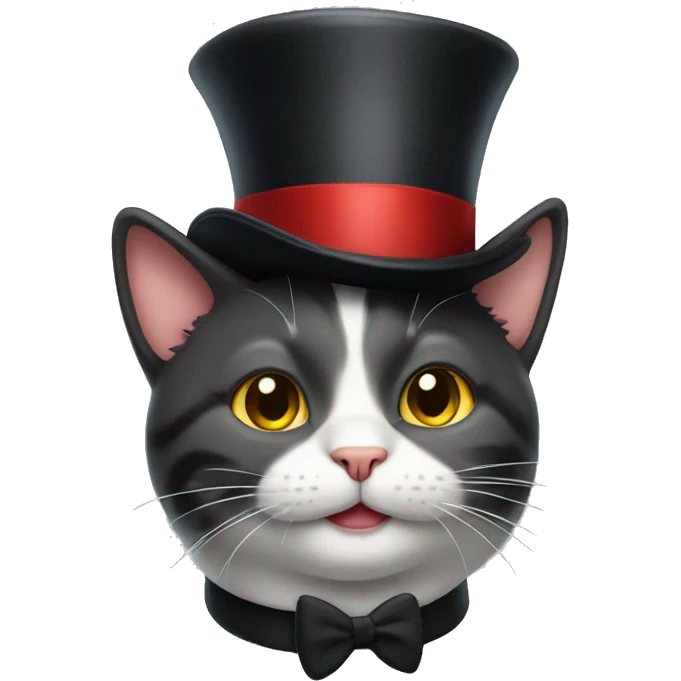 Cat wearing a top hat emoji