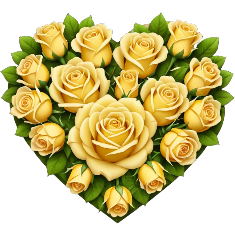 Heart made out of yellow roses emoji