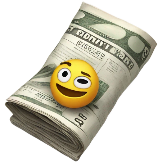 newspaper with money emoji