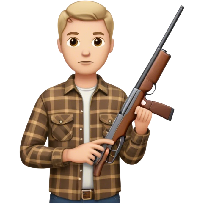 white guy flannel shirt shotgun emoji
