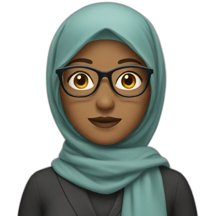 Woman with hijab wearing glasses  emoji