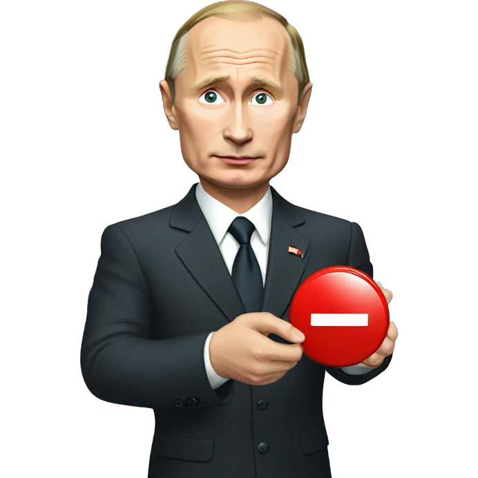Vladimir Putin hold RED button emoji