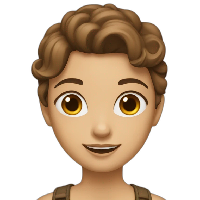 Девушка с коричневыми волосами emoji