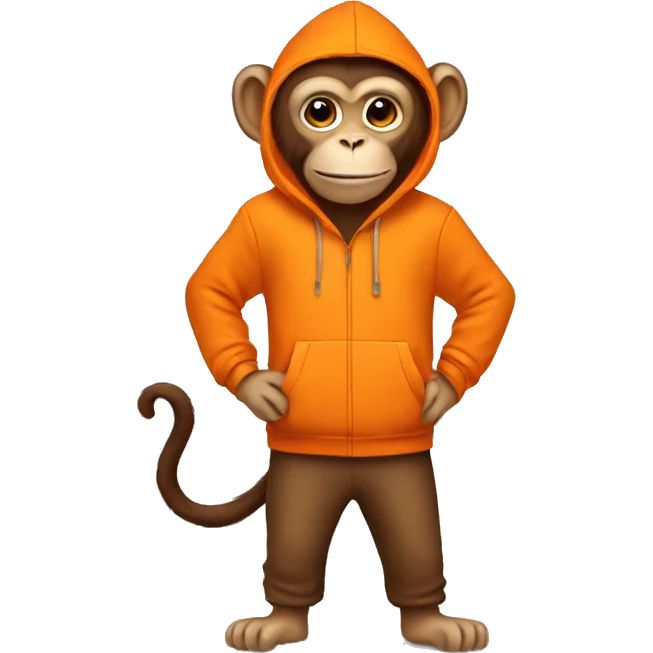 Monkey in orange hoodie  emoji