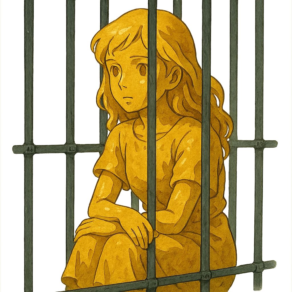 gold girl in jail emoji