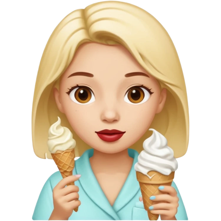 spa girl eating ice cream  emoji
