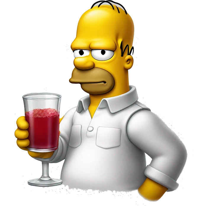 Homer simpson boit un verre de sirop de grenadine emoji