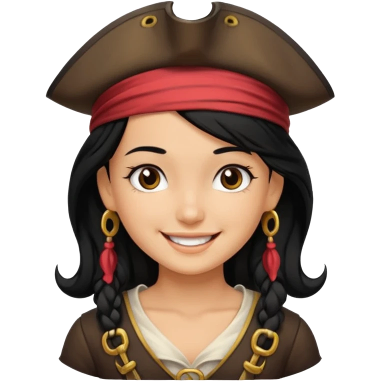 pirate girl with black hair band  emoji