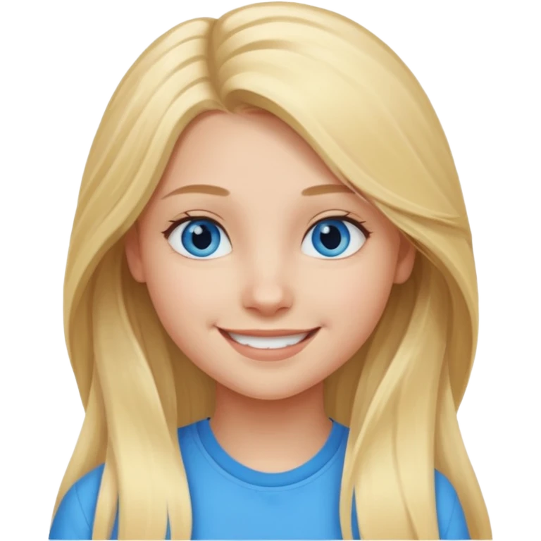 Create an icon of teenage girl with blue eyes and long Blonde hair emoji