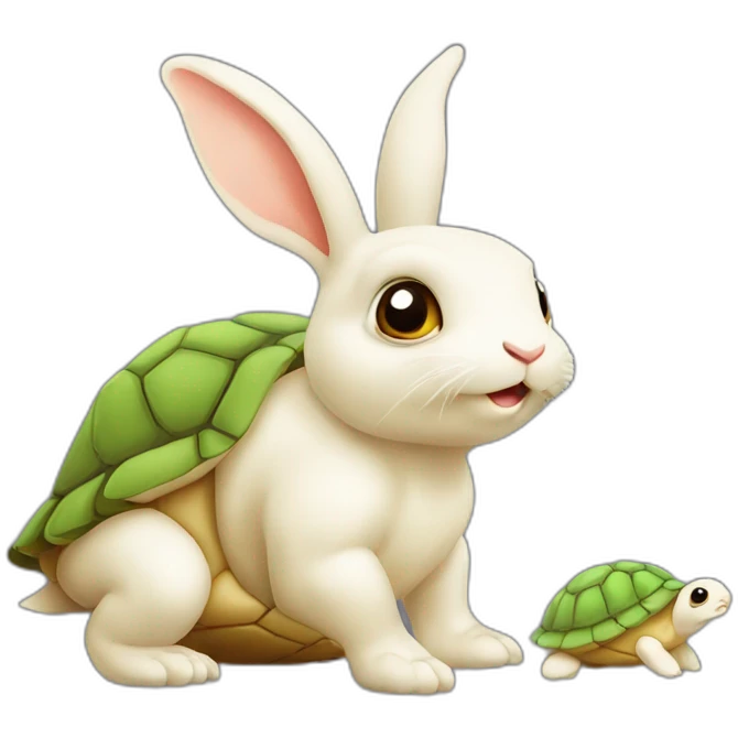 tortue sur lapin emoji