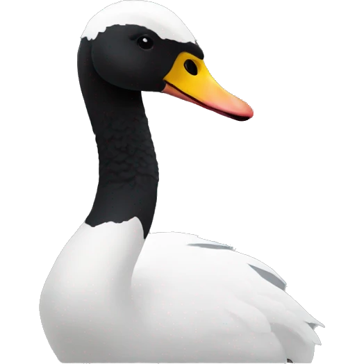 Black swan completely with yellow mouh emoji