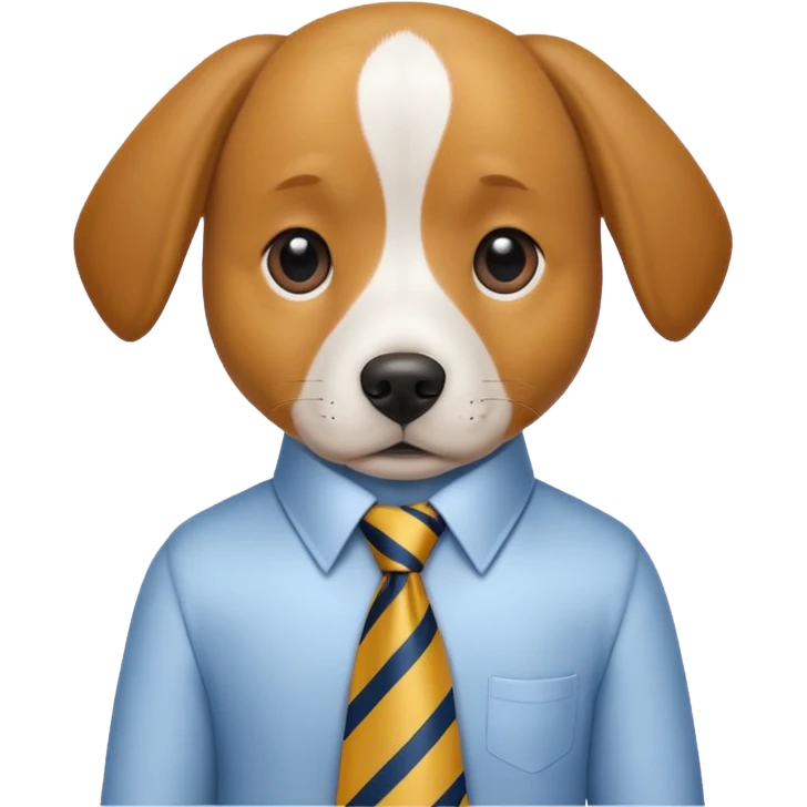 My dog whereing a tie emoji