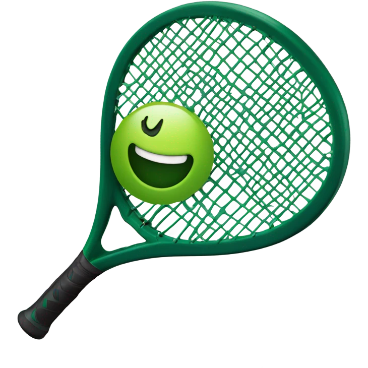 Padel dark green racket with text : green inside the racket  emoji