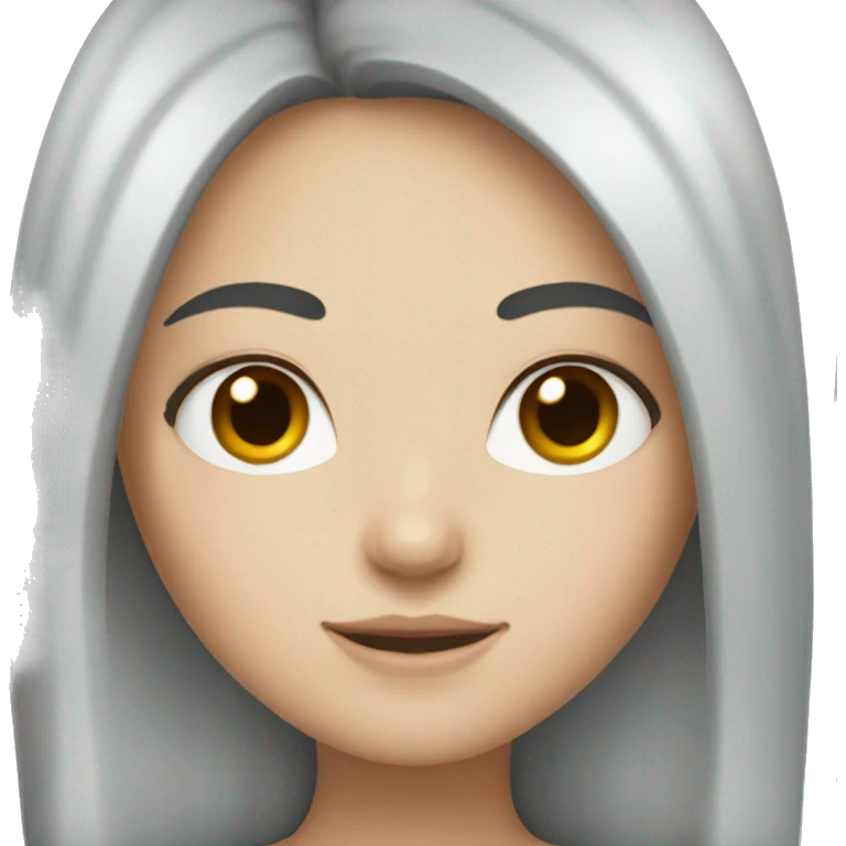 White girl with long black hair emoji