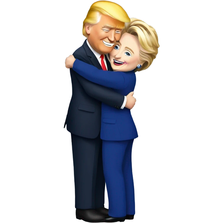 Trump hugging Hillary Clinton emoji