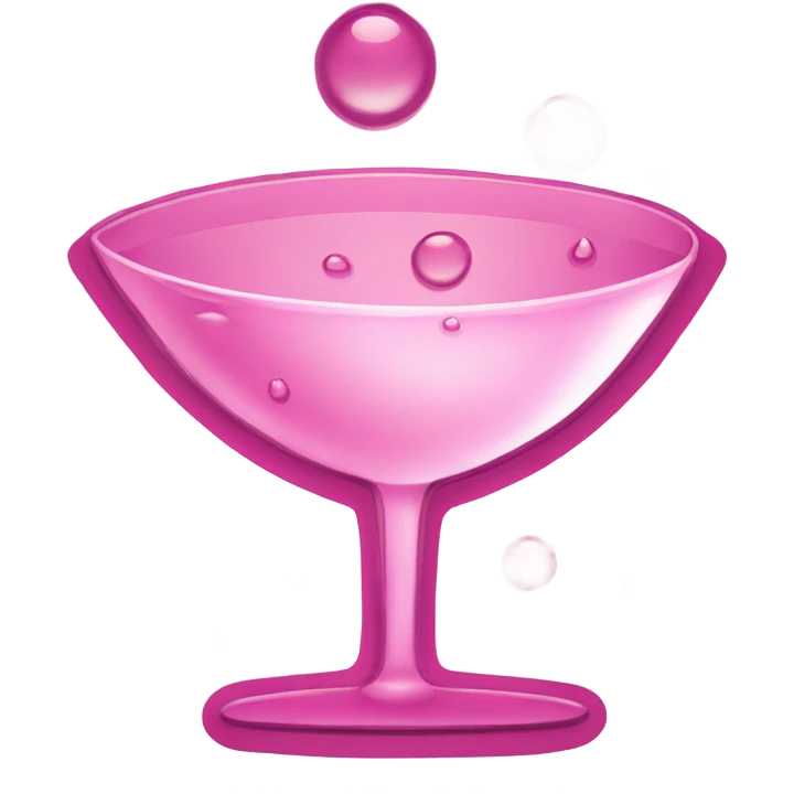 Crying Martini  glass in pink emoji