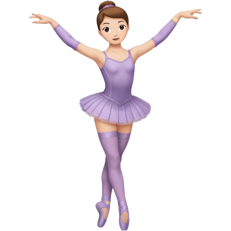 Ballet dancer in over the knee socks, leotard and brown hair emoji