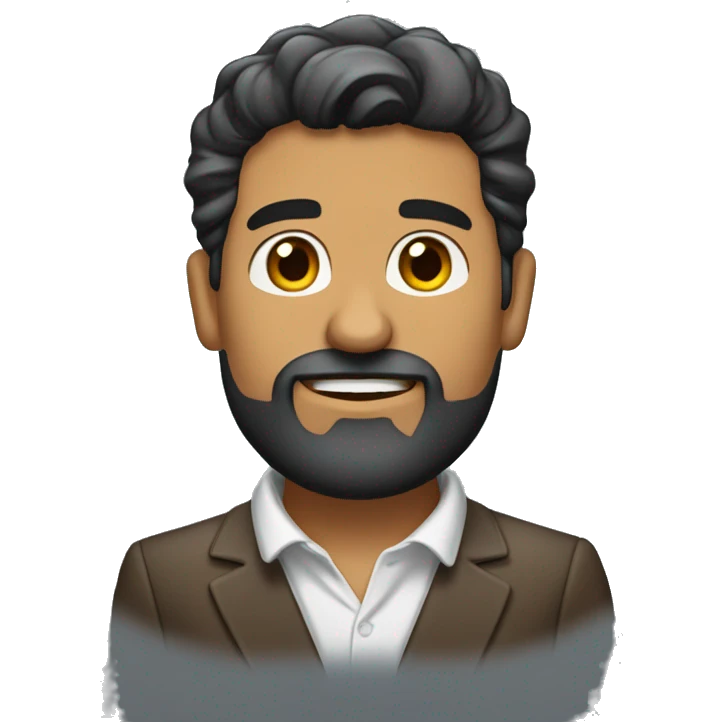Latino con barba, corte moderno y camisa formal emoji