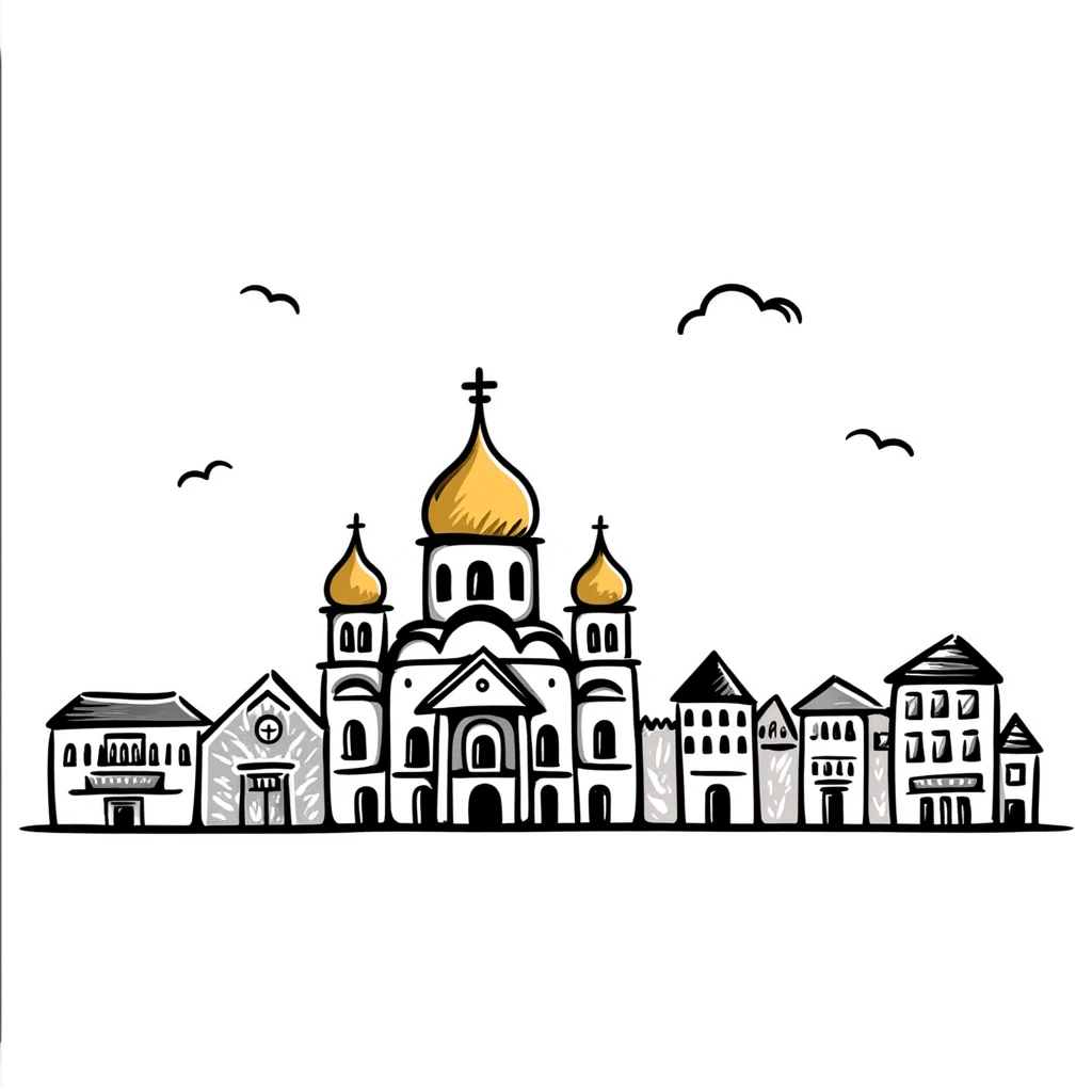 Kyiv skyline with Saint Sophia Cathedral emoji