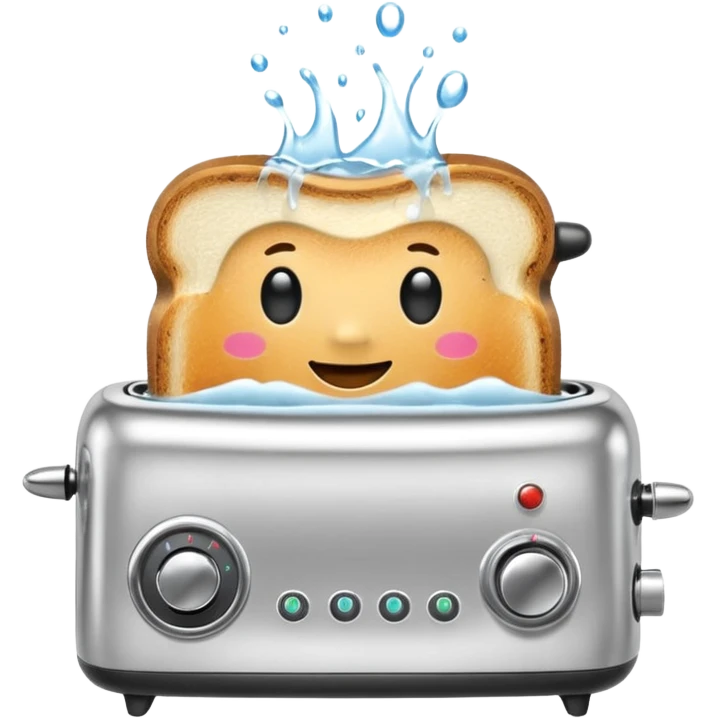 Happy toaster taking a bath emoji