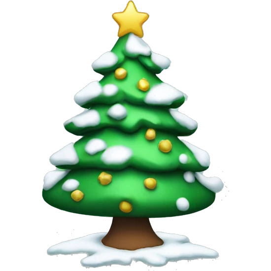 christmas tree with snow, no ornaments emoji