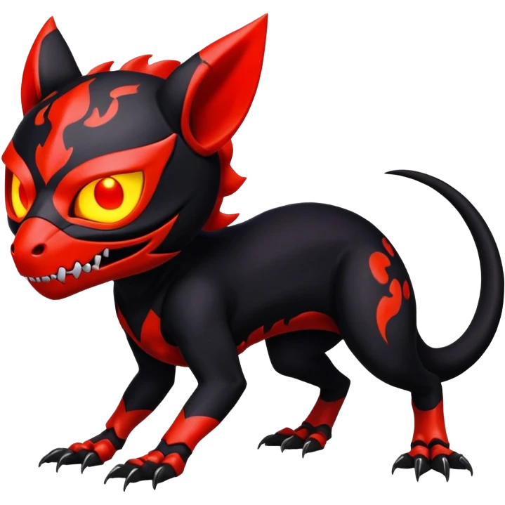 Salandit-Noibat-Litten-Hybrid with a skull-mask (Full body) emoji