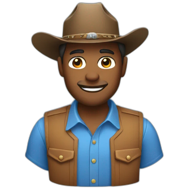 man with cowboy hat and blue shirt emoji
