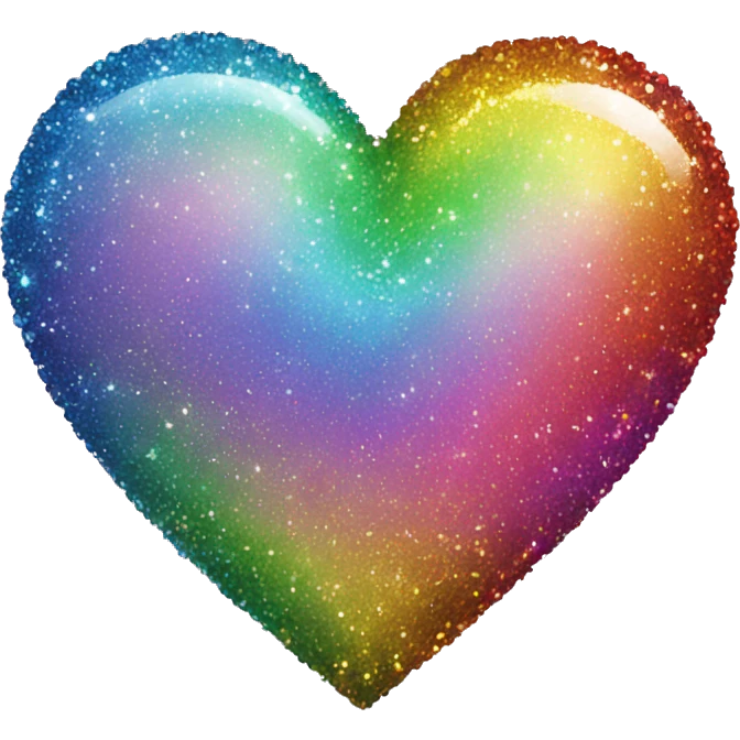 Rainbow sparkly heart emoji