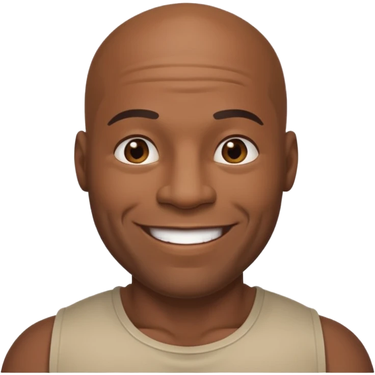 big bald muscular black man smiling emoji