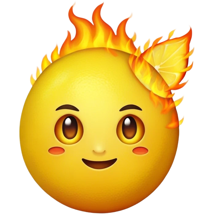 Lemon on fire emoji