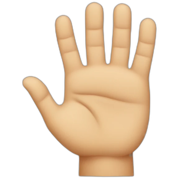 a hand with four fingers emoji