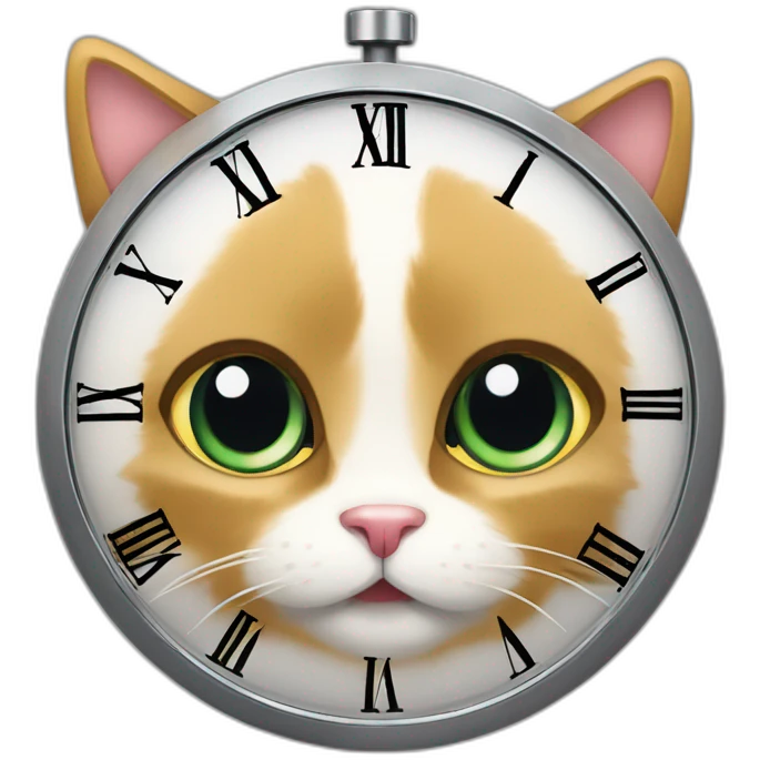 Une horloge chat emoji