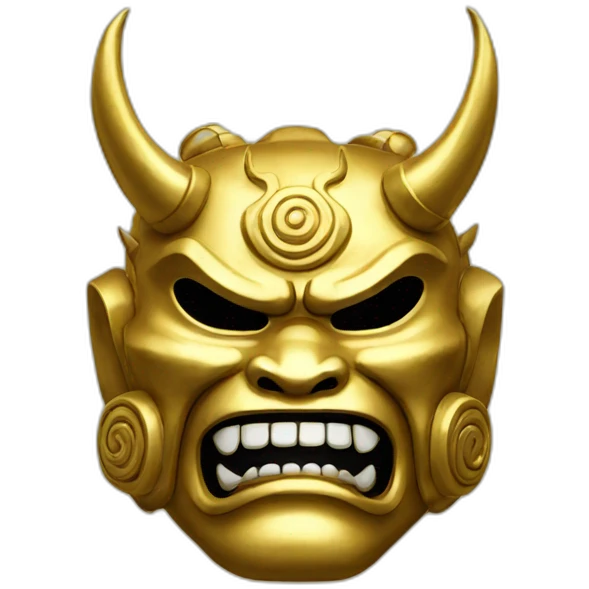 gold japanese oni mask emoji