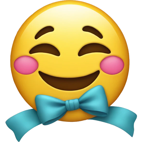 Smiley face with a bow emoji