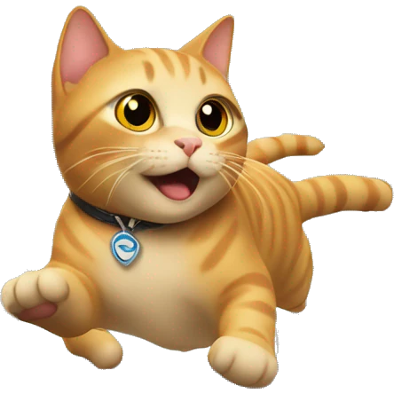 Cat on a flying train emoji