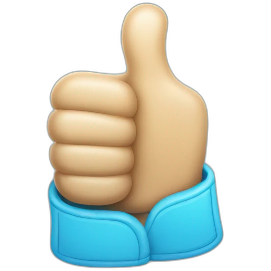 thumbs up blue medical glove emoji