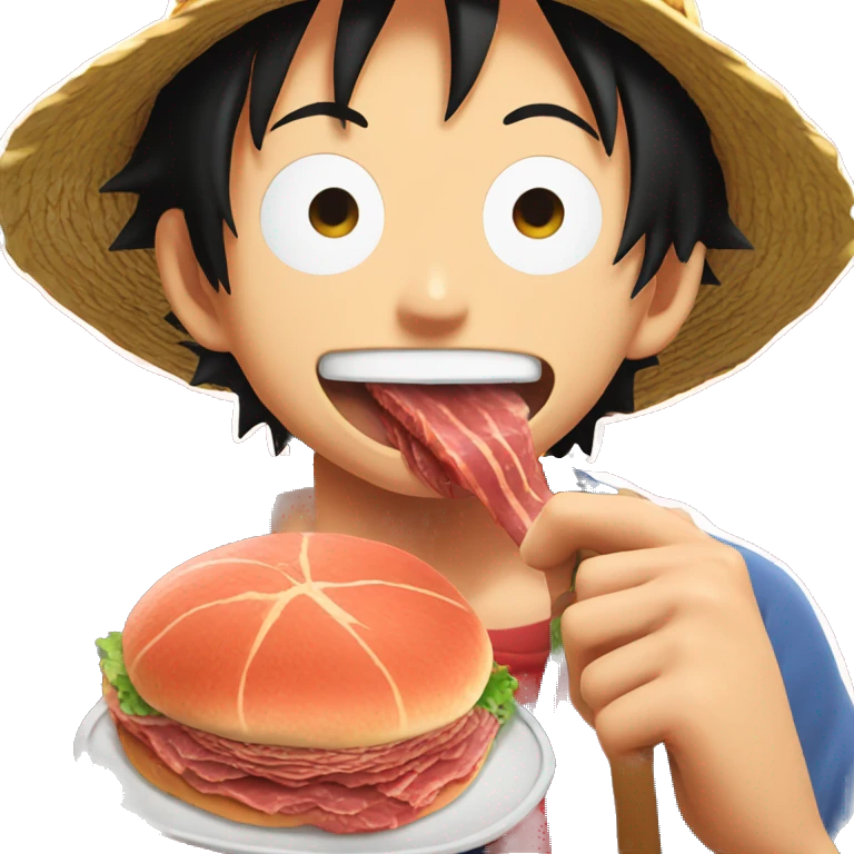 Luffy eat meat emoji