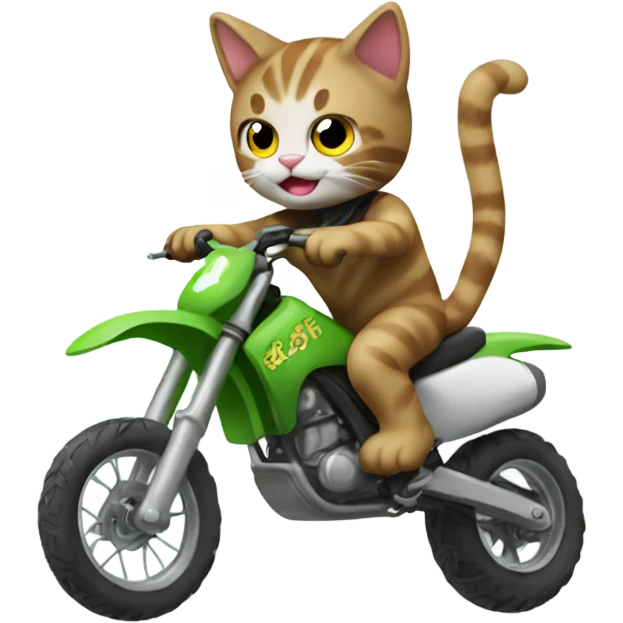 Cat riding dirtbike emoji